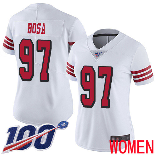 San Francisco 49ers Limited White Women Nick Bosa NFL Jersey 97 100th Season Rush Vapor Untouchable